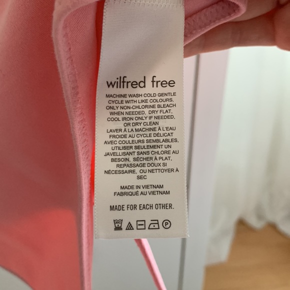 Aritzia Wilfred Free Pink V-neck lace up bodysuit (never worn) - Picture 6 of 7